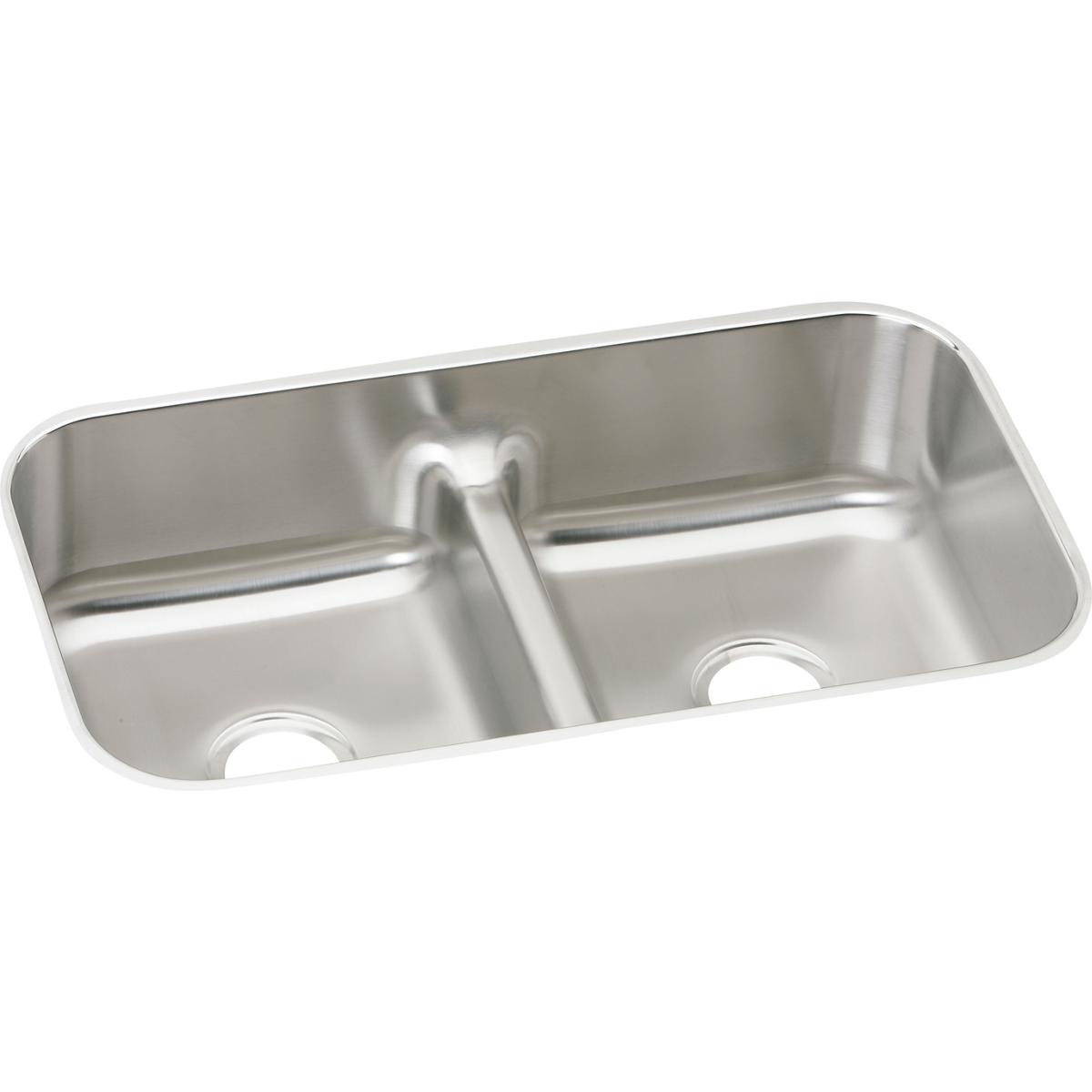 Elkay Lustertone 32" Stainless Steel Kitchen Sink, 50/50 Double Bowl, Lustrous Satin, EAQDUH3118 - The Sink Boutique