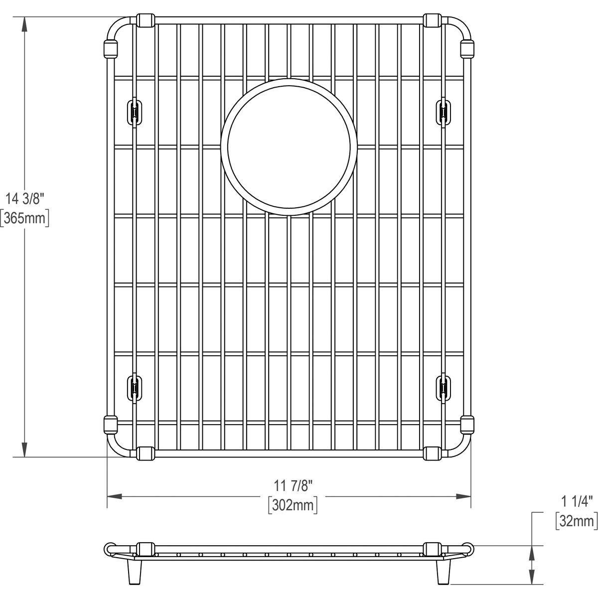Elkay EBG1214 Stainless Steel 11-7/8" x 14-3/8" x 1-1/4" Bottom Grid - The Sink Boutique