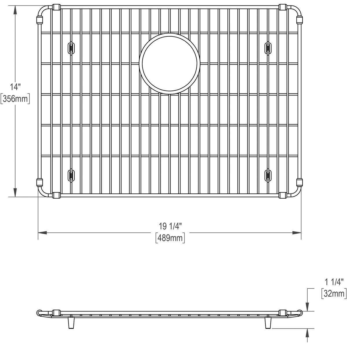 Elkay EBG1914 Stainless Steel 19-1/4" x 14" x 1-1/4" Bottom Grid - The Sink Boutique