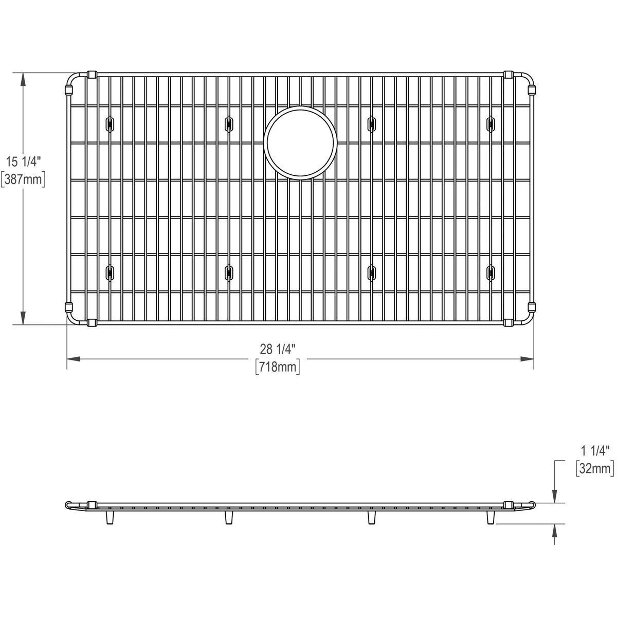 Elkay EBG2815 Stainless Steel 28-1/4" x 15-1/4" x 1-1/4" Bottom Grid - The Sink Boutique