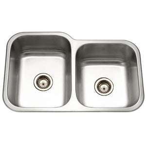 Alternate Image for Houzer 32" Stainless Steel Undermount 60/40 Double Bowl Kitchen Sink, 20 Gauge, EC-3208SR-1