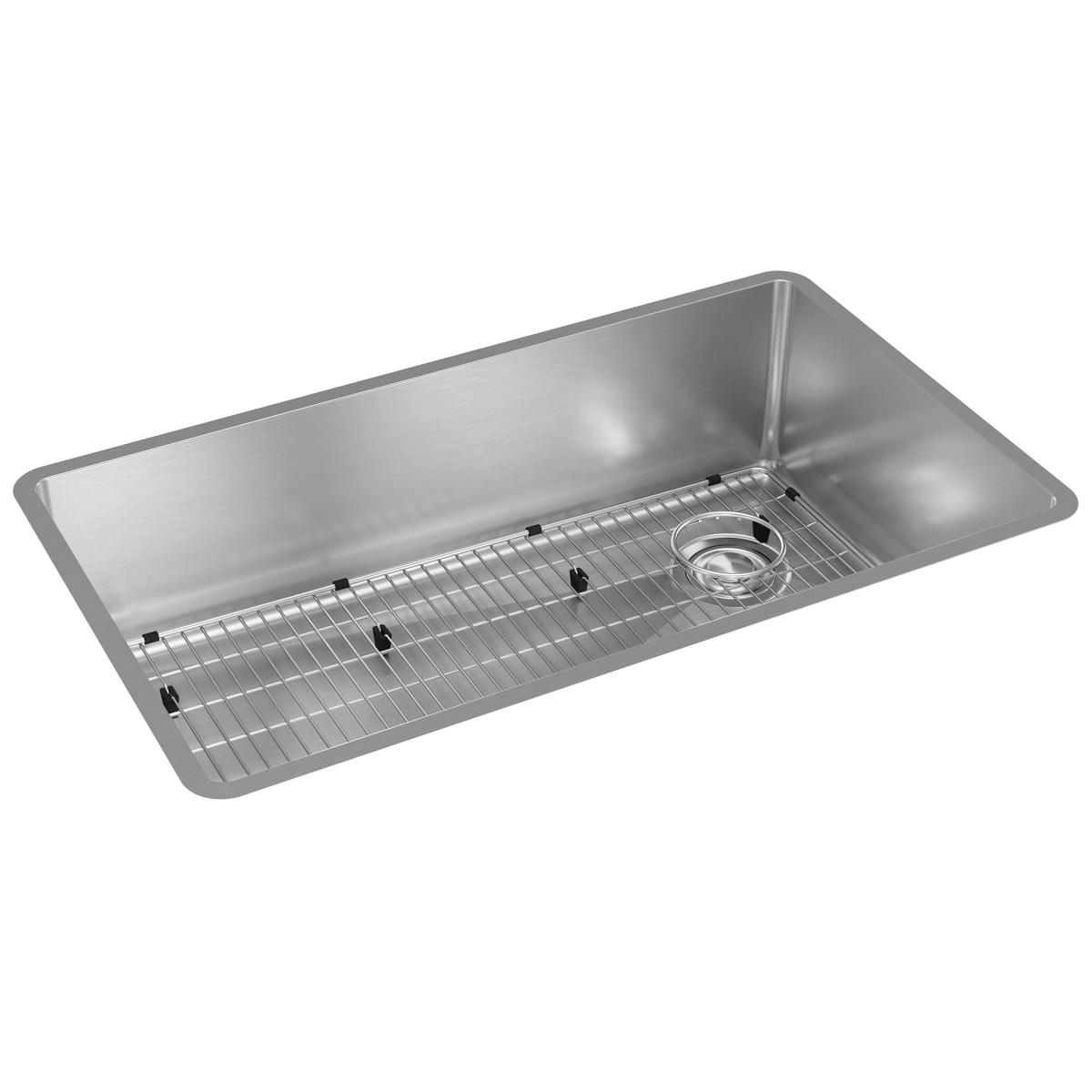 Elkay Crosstown 32" Stainless Steel Kitchen Sink, 18 Gauge, Polished Satin, ECTRU30179RTC