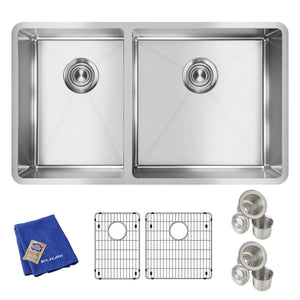 Alternate Image for Elkay Crosstown 32" Stainless Steel Kitchen Sink, 40/60 Double Bowl, 18 Gauge, Polished Satin, ECTRU32179LTC