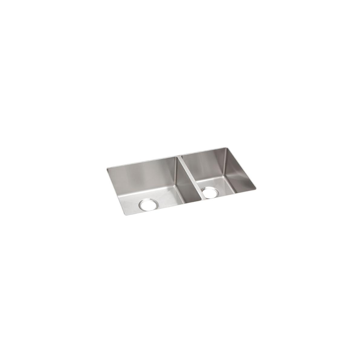 Elkay Crosstown 32" Stainless Steel Kitchen Sink, 60/40 Double Bowl, Polished Satin, ECTRU32179RT - The Sink Boutique