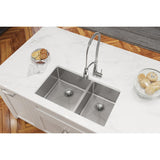 Elkay Crosstown 32" Stainless Steel Kitchen Sink, 60/40 Double Bowl, Polished Satin, ECTRU32179RT - The Sink Boutique