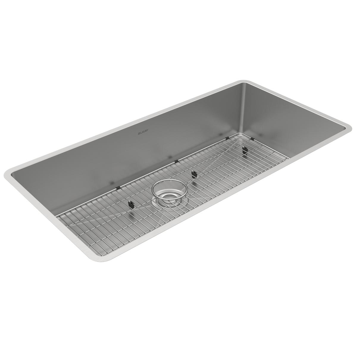 Elkay Crosstown 37" Stainless Steel Kitchen Sink, 18 Gauge, Polished Satin, ECTRU35179TC