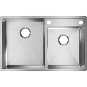 Alternate Image for Elkay Crosstown 33" Stainless Steel Kitchen Sink, 55/45 Double Bowl, 18 Gauge, Polished Satin, ECTRUD31199RS2