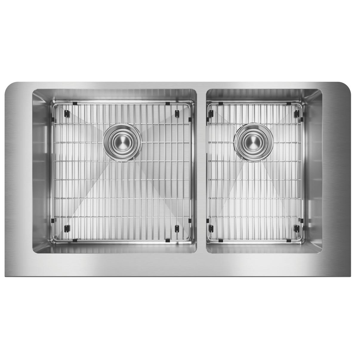 Elkay Crosstown 36" Stainless Steel Farmhouse Kitchen Sink, 60/40 Double Bowl, 18 Gauge, Polished Satin, ECTRUF32179RC