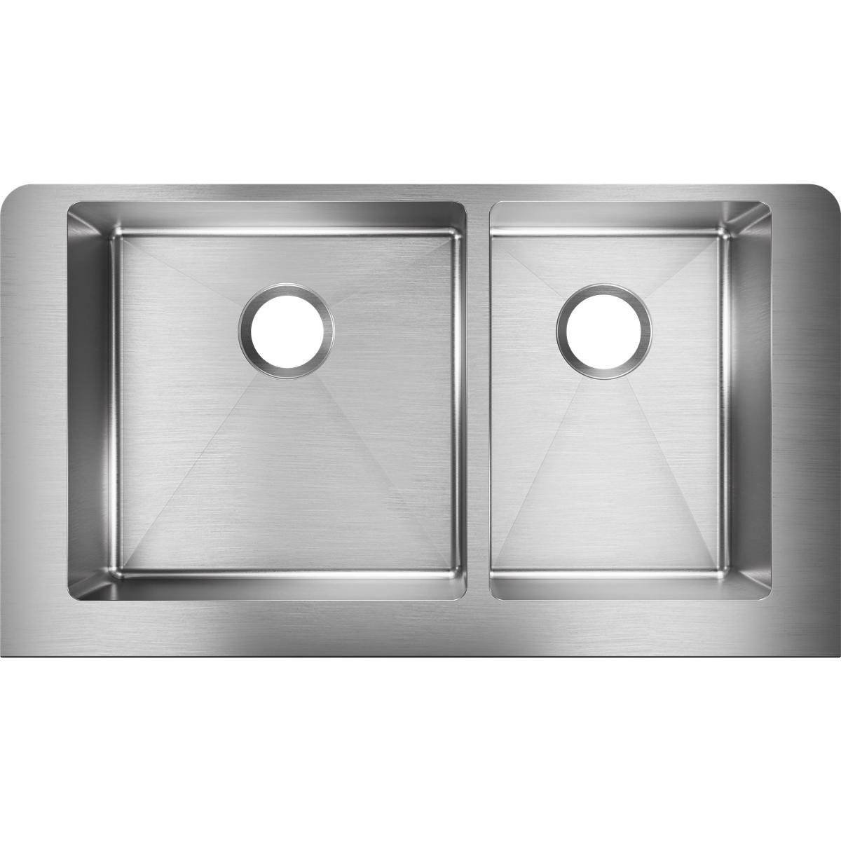 Elkay Crosstown 36" Stainless Steel Farmhouse Kitchen Sink, 60/40 Double Bowl, Polished Satin, ECTRUF32179R