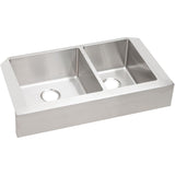 Elkay Crosstown 36" Stainless Steel Farmhouse Kitchen Sink, 60/40 Double Bowl, Polished Satin, ECTRUF32179R - The Sink Boutique