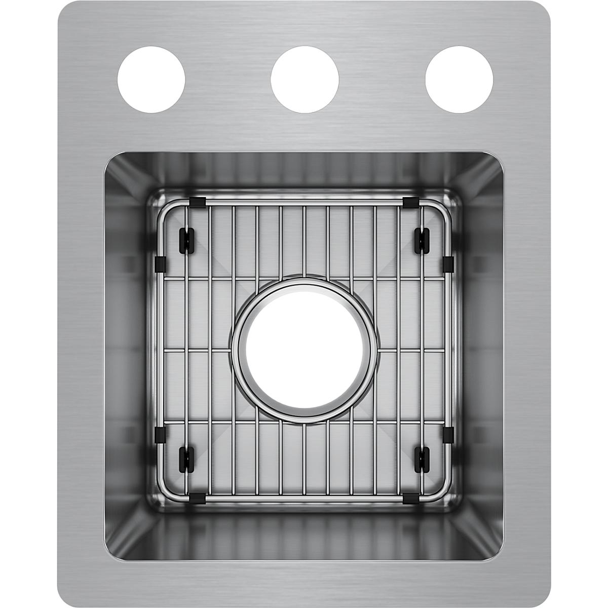 Elkay Crosstown 13" Stainless Steel Bar Sink Kit, Polished Satin, ECTSR13169TBG3