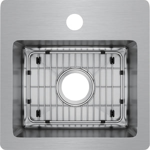 Alternate Image for Elkay Crosstown 15" Stainless Steel Bar Sink Kit, Polished Satin, 1 Faucet Hole, ECTSR15159TBG1