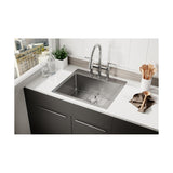 Elkay Crosstown 25" Stainless Steel Kitchen Sink Kit, Polished Satin, ECTSR25229TBG1 - The Sink Boutique