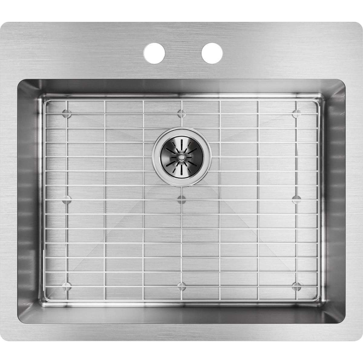Elkay Crosstown 25" Stainless Steel Kitchen Sink Kit, Polished Satin, ECTSR25229TBG2