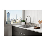 Elkay Crosstown 25" Stainless Steel Kitchen Sink Kit, Polished Satin, ECTSR25229TBG5
