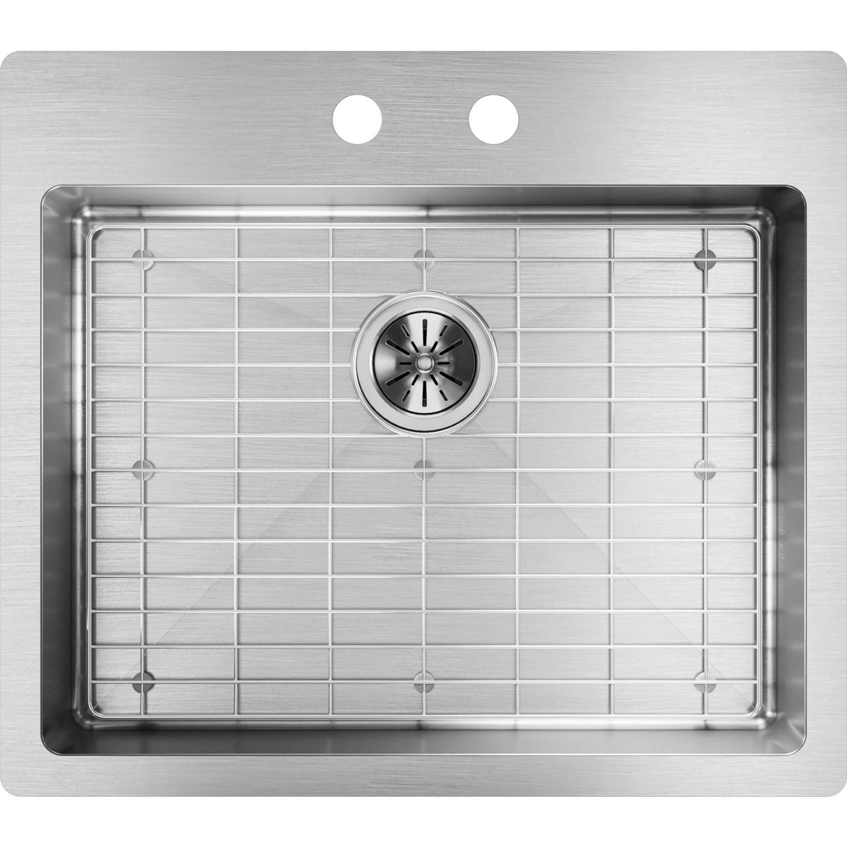 Elkay Crosstown 25" Stainless Steel Kitchen Sink Kit, Polished Satin, ECTSRAD25226TBG2
