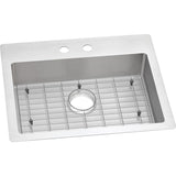 Elkay Crosstown 25" Stainless Steel Kitchen Sink Kit, Polished Satin, ECTSRAD25226TBG2 - The Sink Boutique