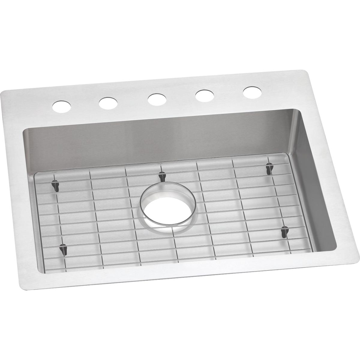 Elkay Crosstown 25" Stainless Steel Kitchen Sink Kit, Polished Satin, ECTSRAD25226TBG5