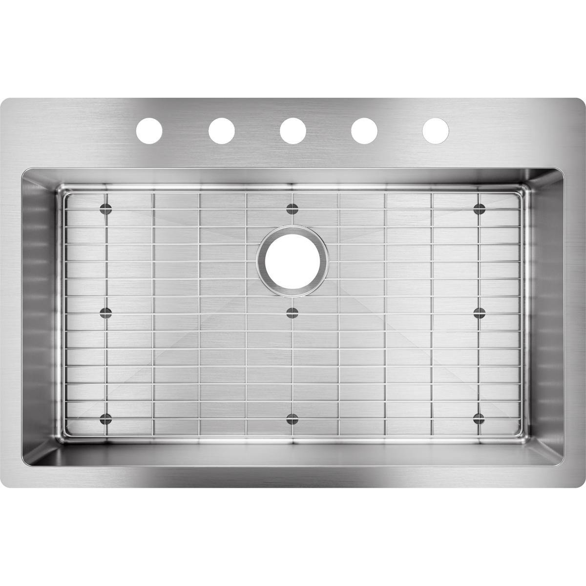 Elkay Crosstown 33" Stainless Steel Kitchen Sink Kit, Polished Satin, ECTSRS33229TBG5