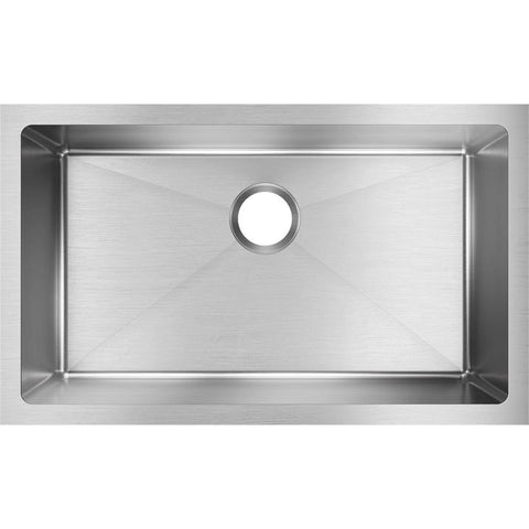 Elkay Crosstown 31" Stainless Steel Kitchen Sink, Polished Satin, EFRU281610T