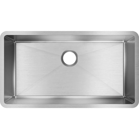 Elkay Crosstown 33" Stainless Steel Kitchen Sink, Polished Satin, EFRU311610T