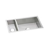 Elkay Crosstown 32" Stainless Steel Kitchen Sink, 25/75 Double Bowl, Polished Satin, EFRU321910T - The Sink Boutique