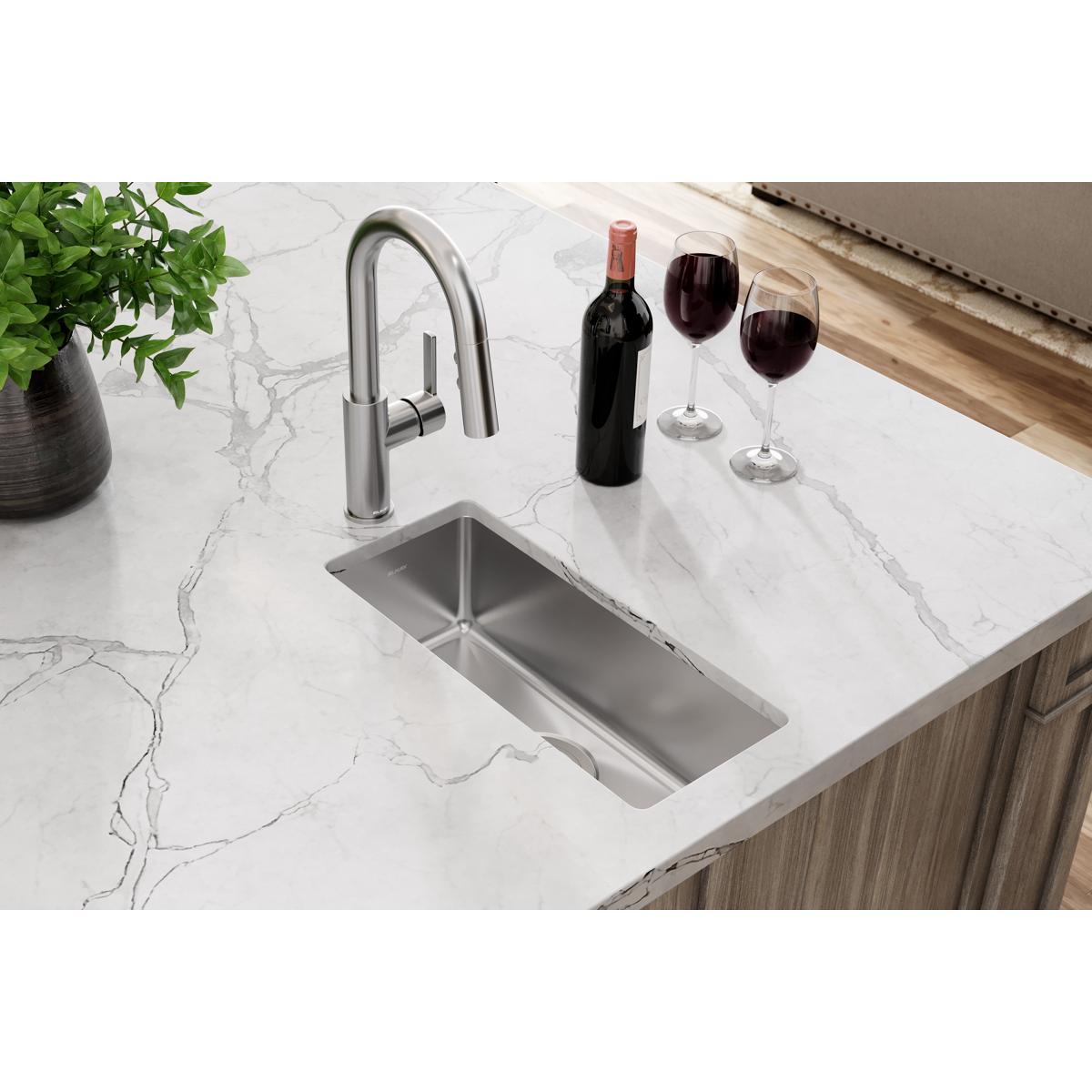 Elkay Crosstown 10" Stainless Steel Kitchen Sink, 16 Gauge, Polished Satin, EFRU718T