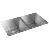 Elkay Crosstown 31" Stainless Steel Kitchen Sink, 50/50 Double Bowl, Polished Satin, EFU311810TC - The Sink Boutique