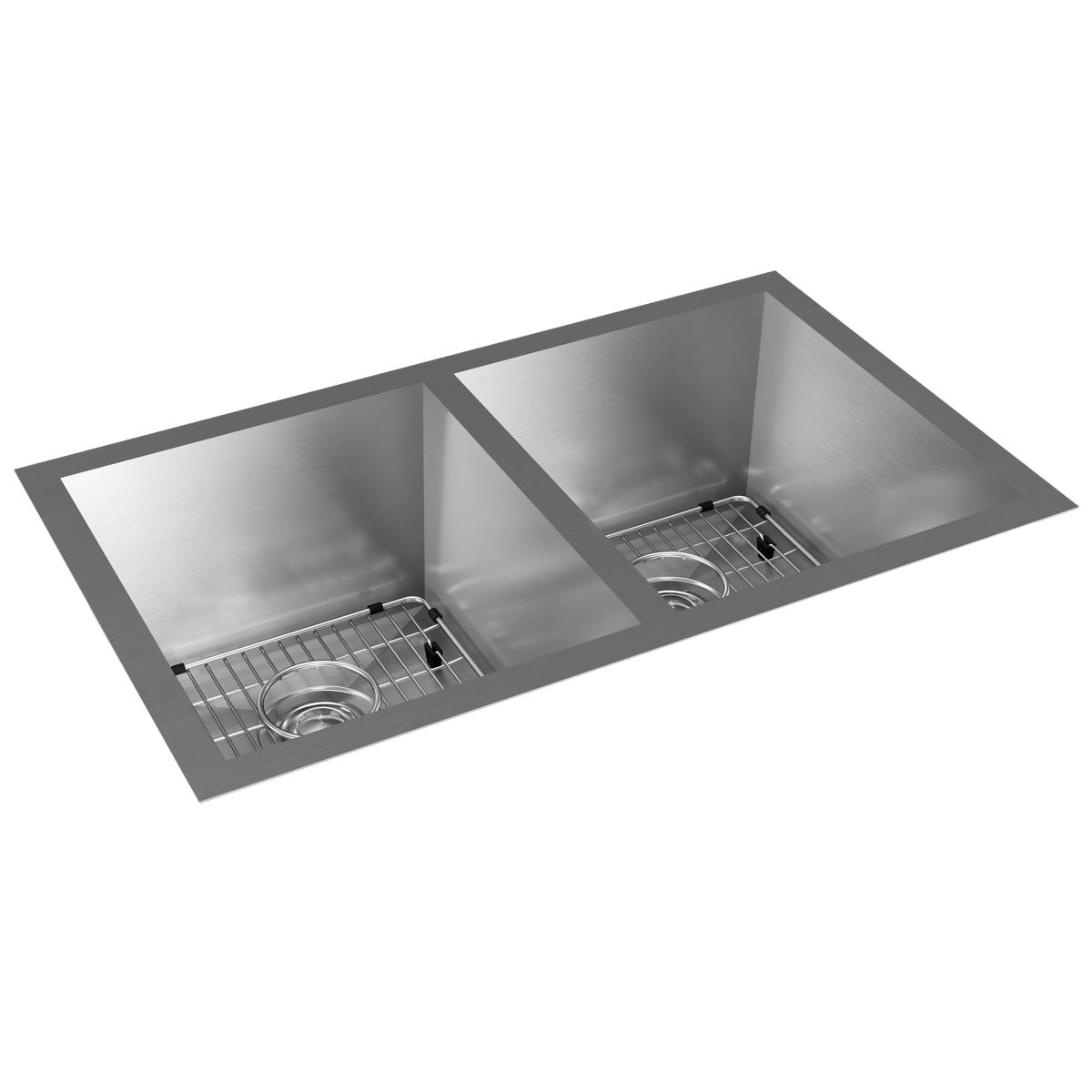 Elkay Crosstown 31" Stainless Steel Kitchen Sink, 50/50 Double Bowl, 16 Gauge, Polished Satin, EFU311810TC