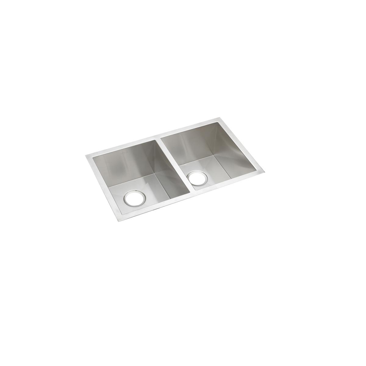 Elkay Crosstown 31" Stainless Steel Kitchen Sink, 50/50 Double Bowl, 16 Gauge, Polished Satin, EFU311810T