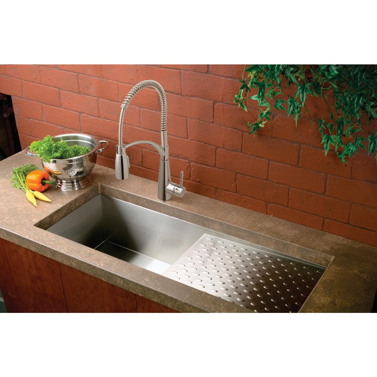 Elkay LKAV4061CR Avado Single Hole Kitchen Faucet with Semi-Professional Spout Forward Only Lever Handle Chrome