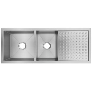 Alternate Image for Elkay Crosstown 47" Stainless Steel Kitchen Sink, 60/40 Double Bowl, 16 Gauge, Polished Satin, EFU471810DBT