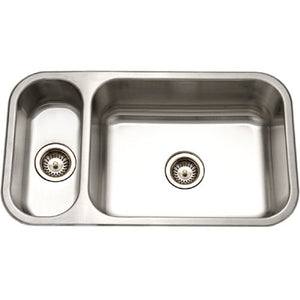 Alternate Image for Houzer 32" Stainless Steel Undermount Double Bowl Kitchen Sink, 20 Gauge, Reversible, EHD-3118-1