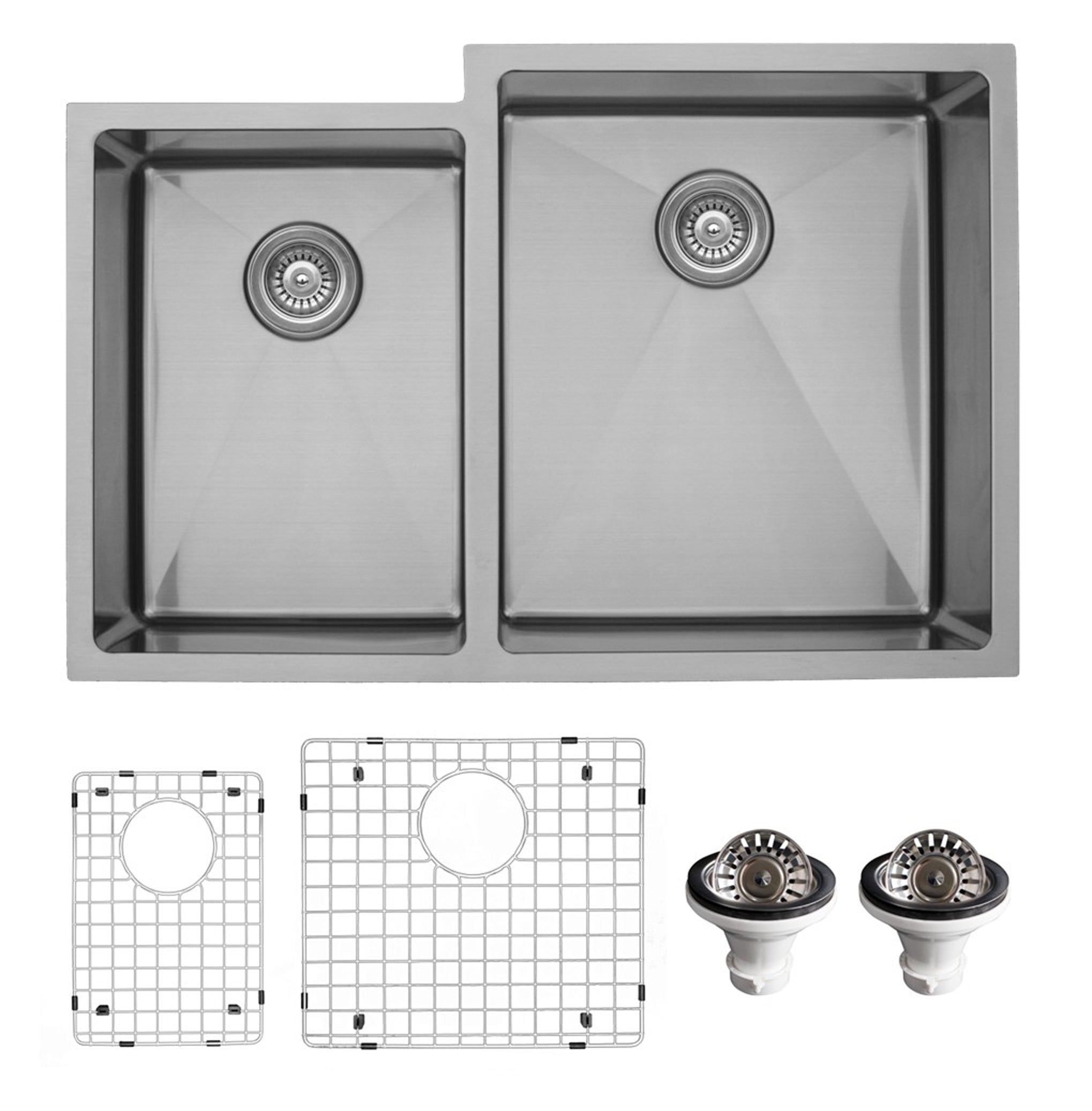 Karran Elite 33" Undermount Stainless Steel Kitchen Sink with Accessories, 40/60 Double Bowl, 16 Gauge, EL-78L-PK1