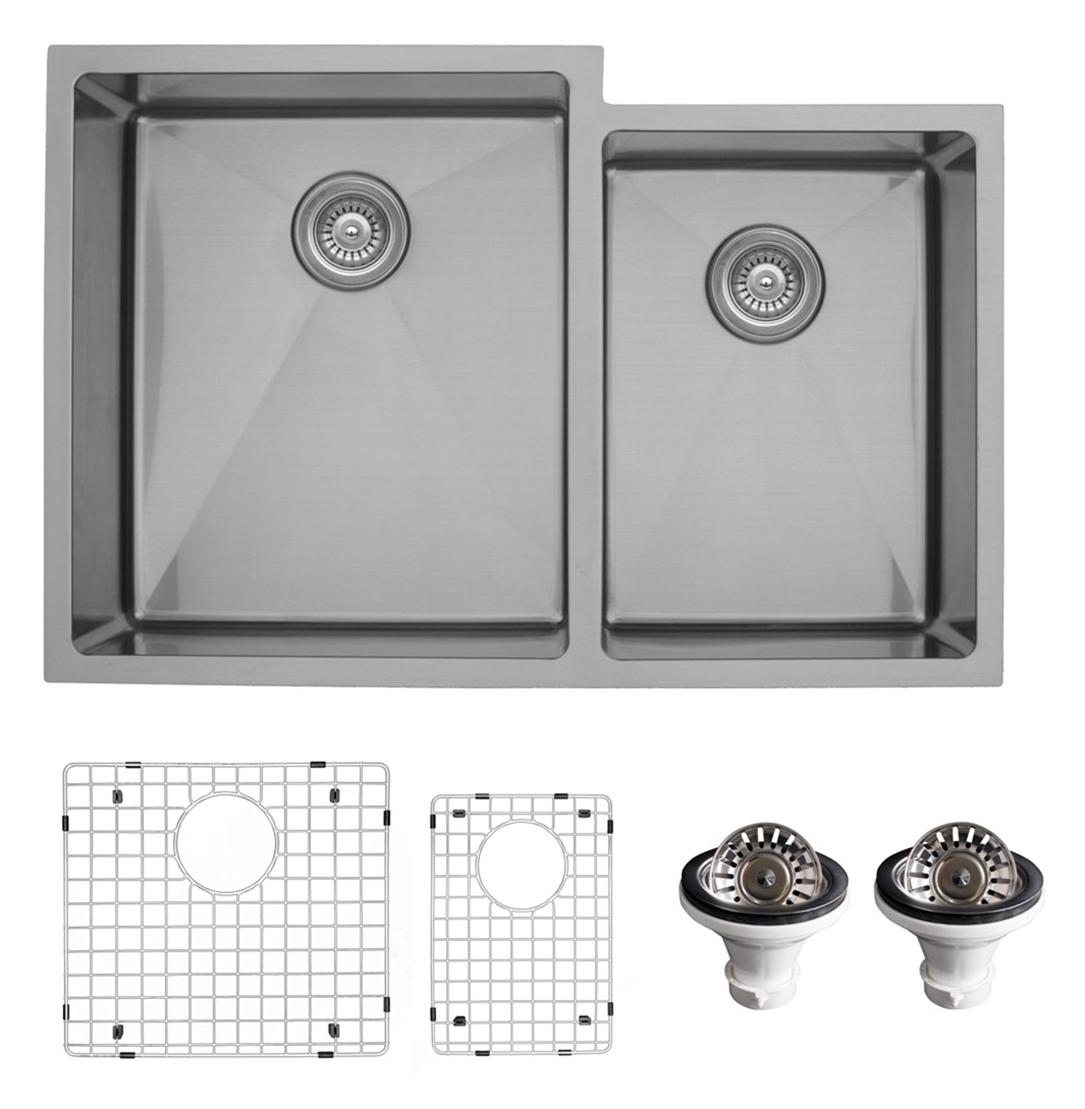 Karran Elite 33" Undermount Stainless Steel Kitchen Sink with Accessories, 60/40 Double Bowl, 16 Gauge, EL-78R-PK1