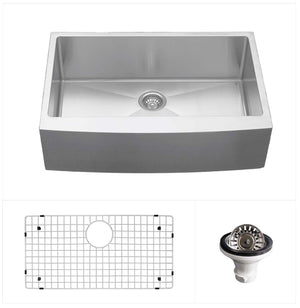 Alternate Image for Karran 30" Stainless Steel Farmhouse Sink, 16 Gauge, EL-82-PK1