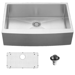 Alternate Image for Karran 33" Stainless Steel Farmhouse Sink, 16 Gauge, EL-84-PK1