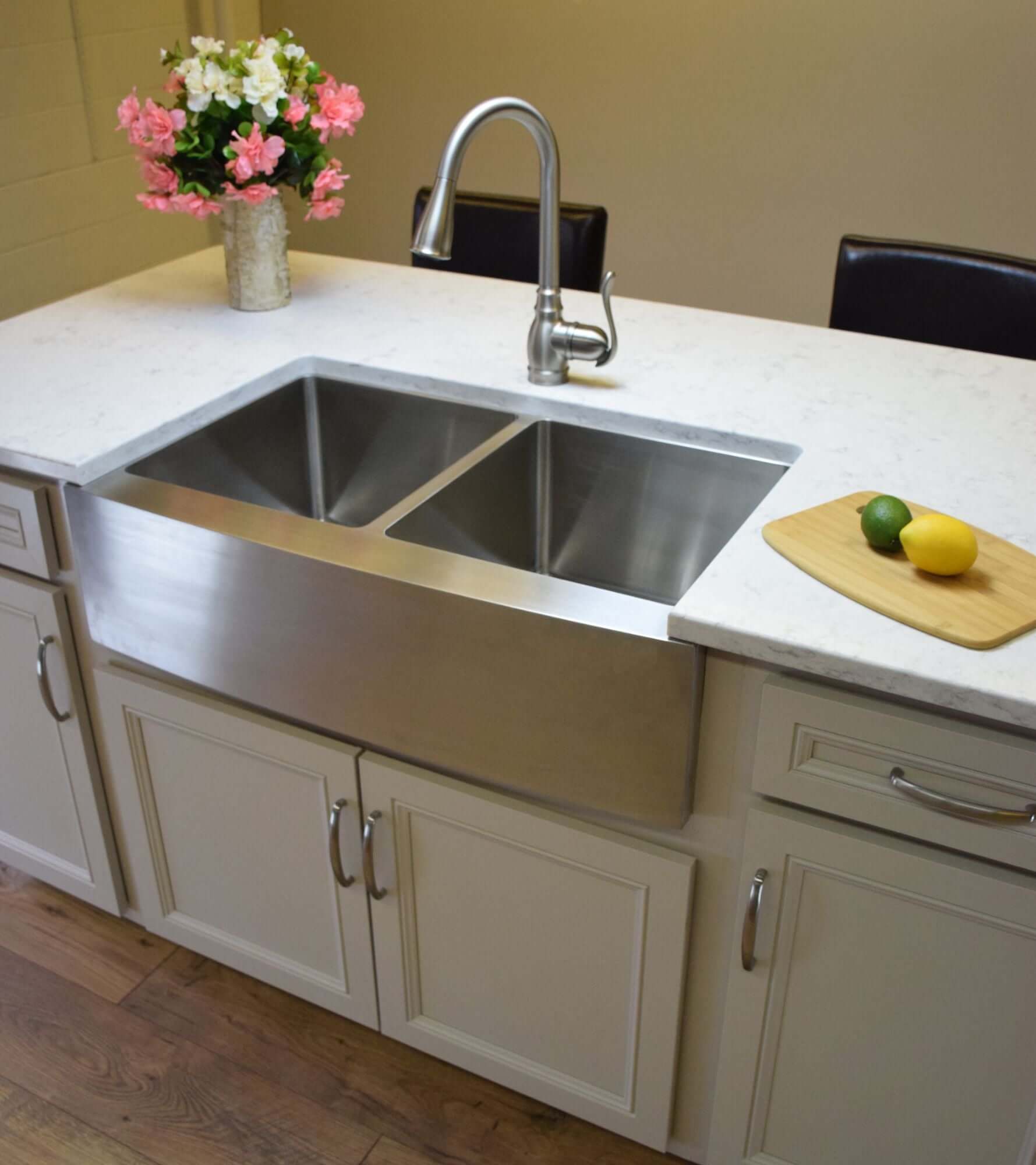 Karran Elite 36" Stainless Steel Farmhouse Sink with Accessories, 50/50 Double Bowl, 16 Gauge, EL-88-PK1