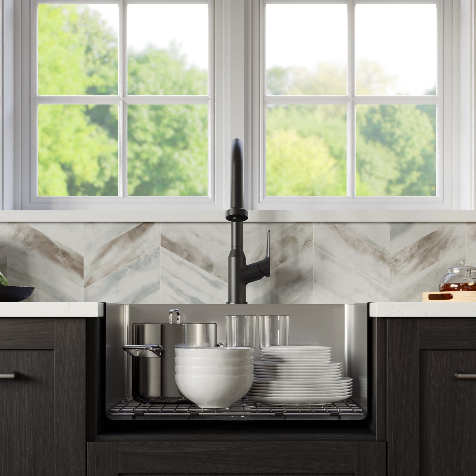 Karran 25" Drop In/Topmount Stainless Steel Kitchen Sink with Accessories, 16 Gauge, EL-30-PK1
