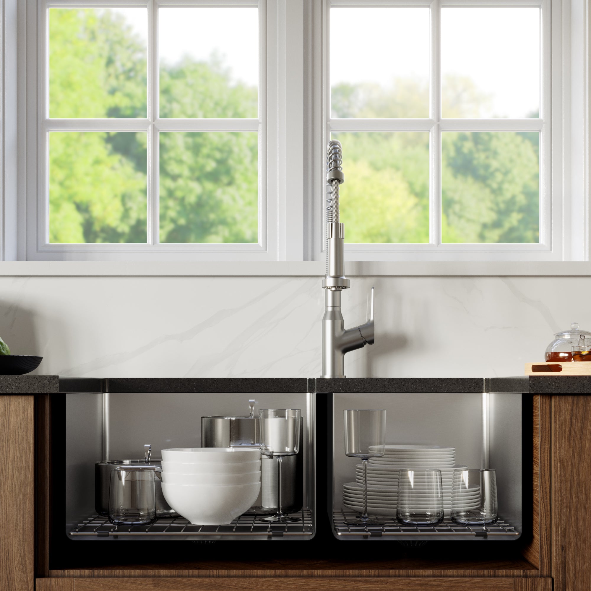 Karran Elite 33" Undermount Stainless Steel Kitchen Sink with Accessories, 60/40 Double Bowl, 16 Gauge, EL-78R-PK1