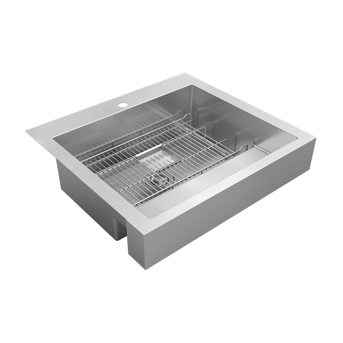 Elkay 30" Stainless Steel ADA Workstation Farmhouse Sink, Polished Satin, ELDSSF30279DBG - The Sink Boutique