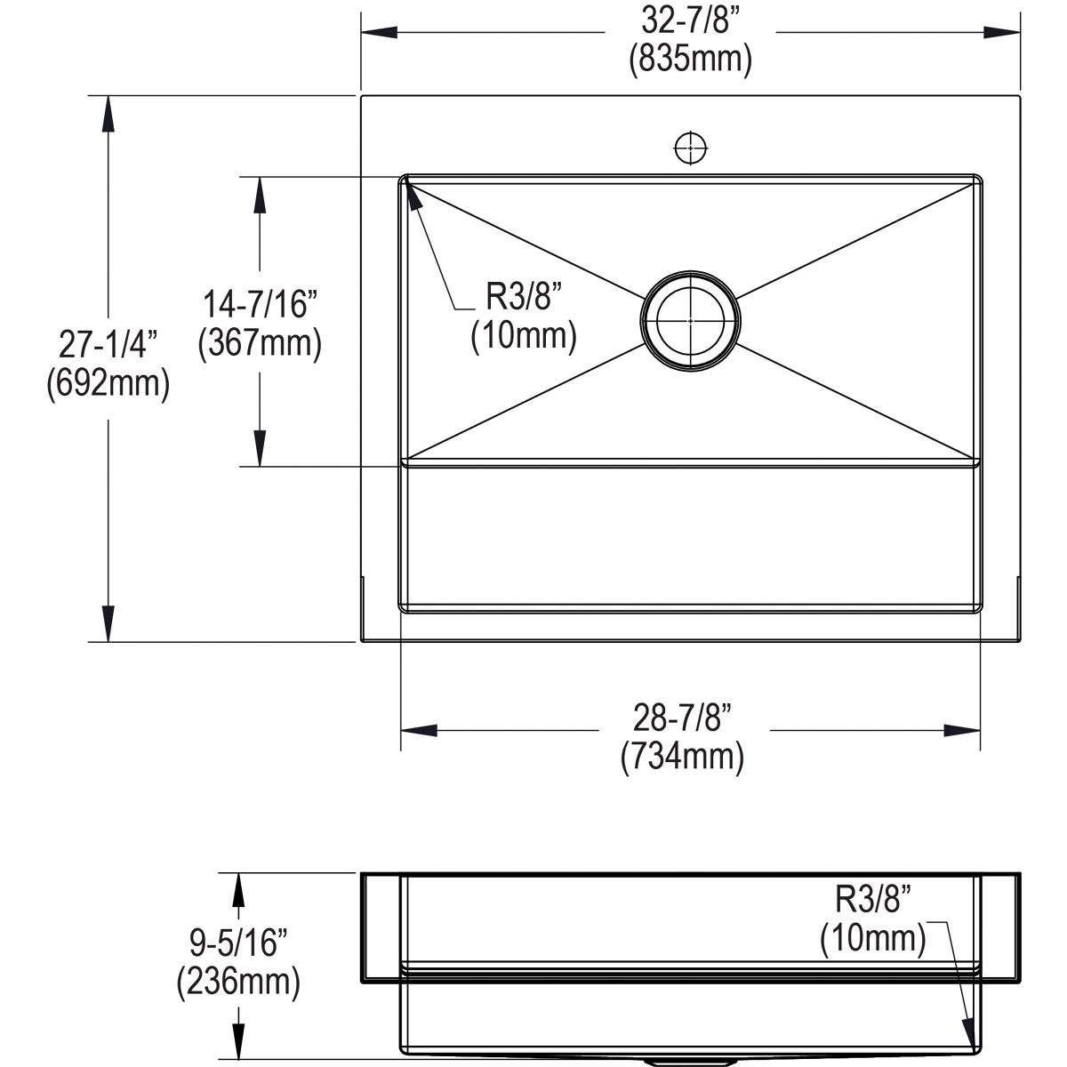 Elkay 33" Stainless Steel ADA Workstation Farmhouse Sink, Polished Satin, ELDSSF33279DBG - The Sink Boutique