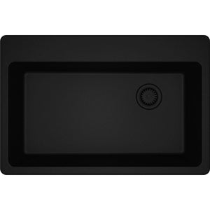 Alternate Image for Elkay Classic 33" Quartz Kitchen Sink, Black, Pre-scored for up to 7 Faucet Hole, ELG13322BK0