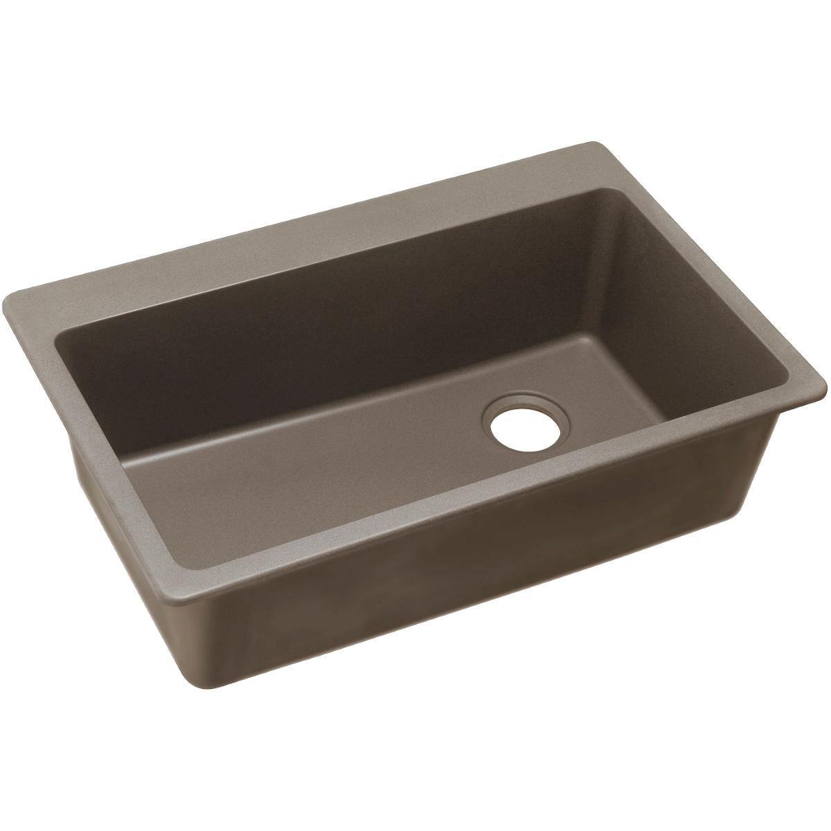 Elkay Classic 33" Quartz Kitchen Sink, Greige, ELG13322GR0 - The Sink Boutique