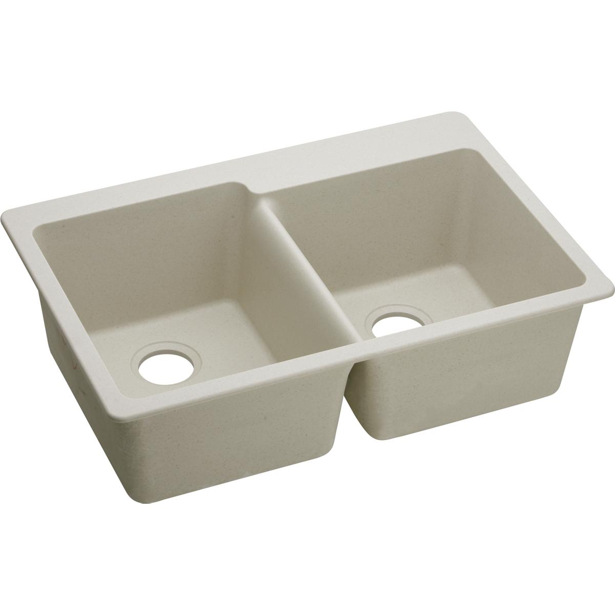 Elkay Classic 33" Quartz Kitchen Sink, 50/50 Double Bowl, Bisque, ELG250RBQ0 - The Sink Boutique