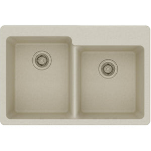 Alternate Image for Elkay Classic 33" Quartz Kitchen Sink, 50/50 Double Bowl, Bisque, ELG250RBQ0