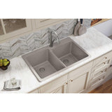 Elkay Classic 33" Quartz Kitchen Sink, 50/50 Double Bowl, Greige, ELG250RGR0 - The Sink Boutique