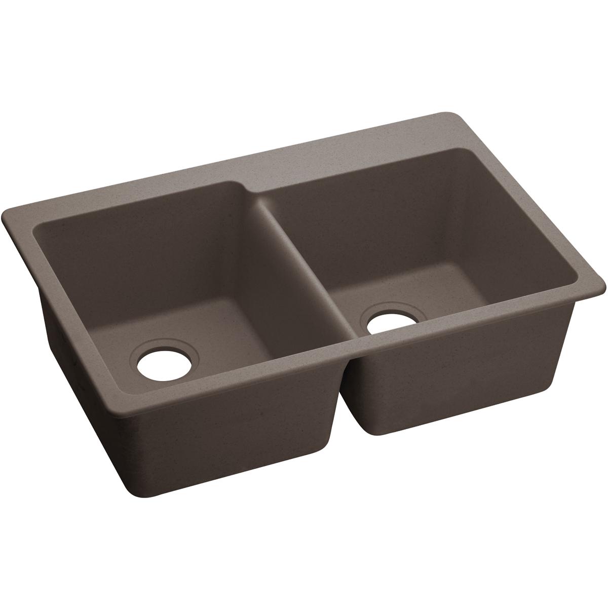 Elkay Classic 33" Quartz Kitchen Sink, 50/50 Double Bowl, Greige, ELG250RGR0 - The Sink Boutique