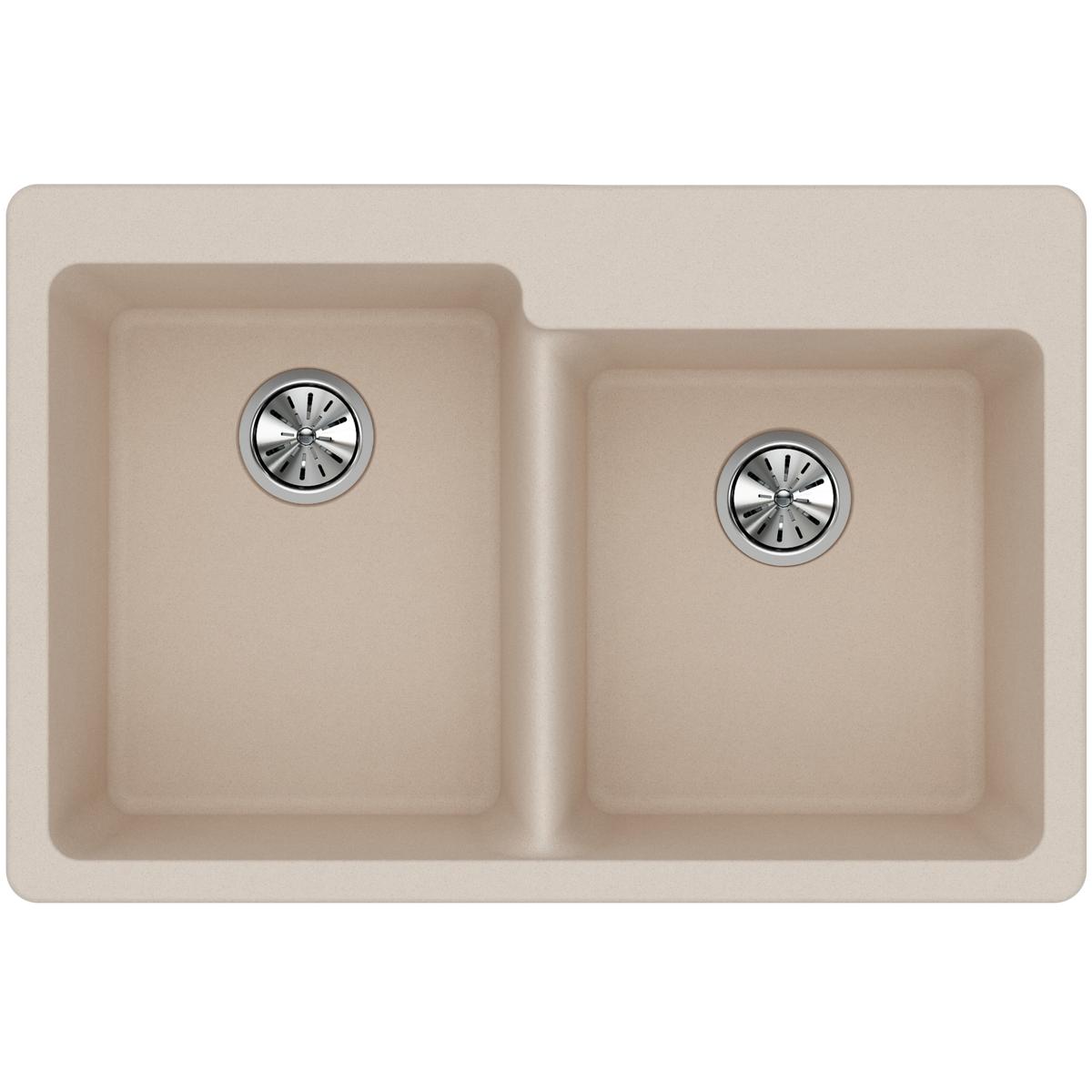 Elkay Classic 33" Quartz Kitchen Sink, 50/50 Double Bowl, Putty, ELG250RPT0