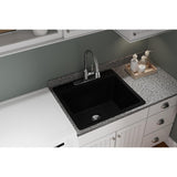 Elkay Classic 25" Quartz Laundry Sink, Black, ELG252212PDBK0 - The Sink Boutique